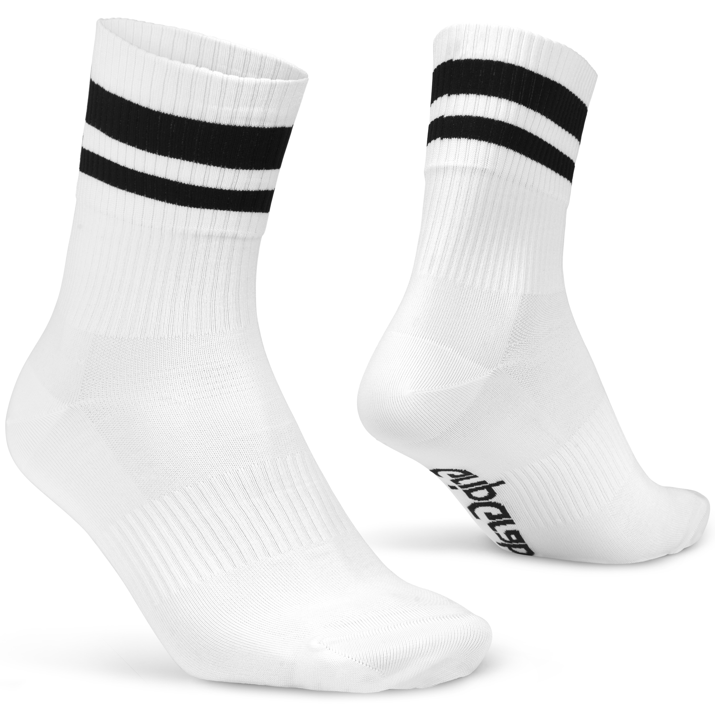 GripGrab Original Stripes Crew Sockar White 