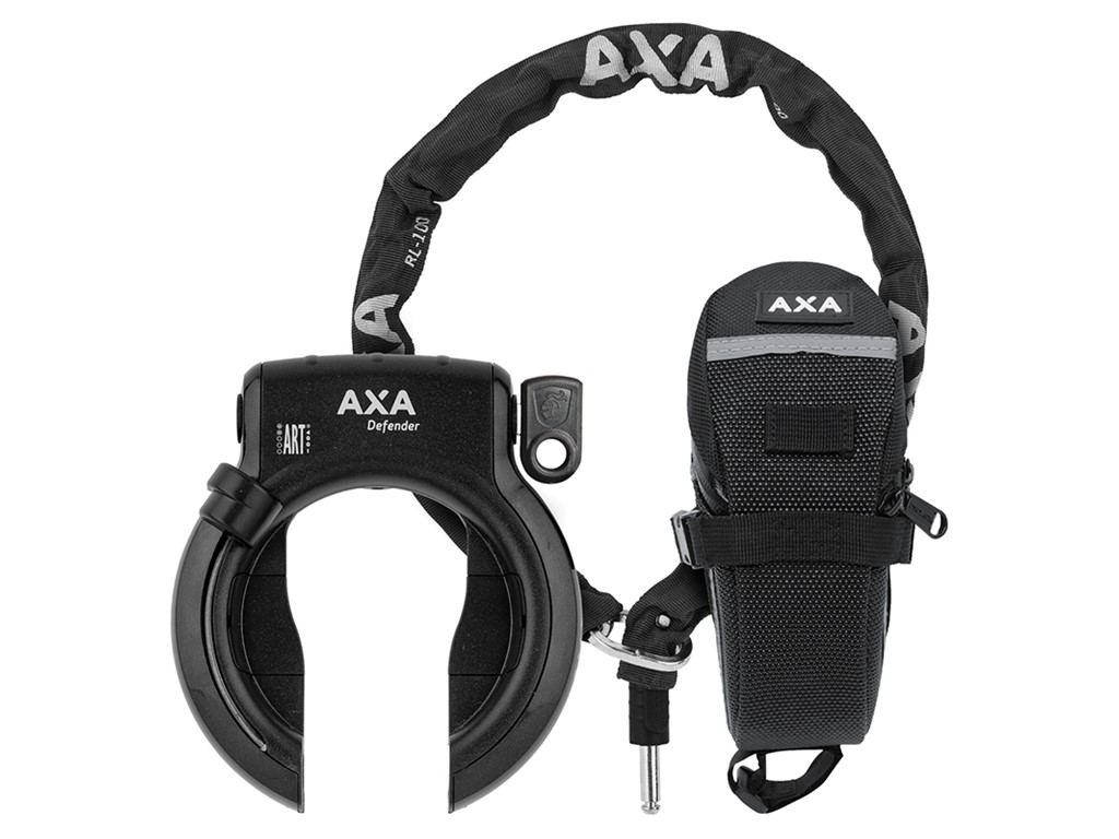 AXA Defender & RLC 100 Plug in Chain with saddle bag
